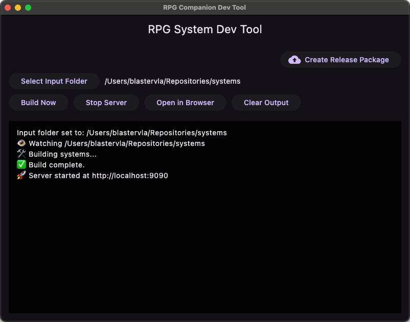 RPG Companion Dev Tool